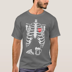 Skeleton Rib Cage Pizza Jumbo Novelty Halloween Co T-Shirt