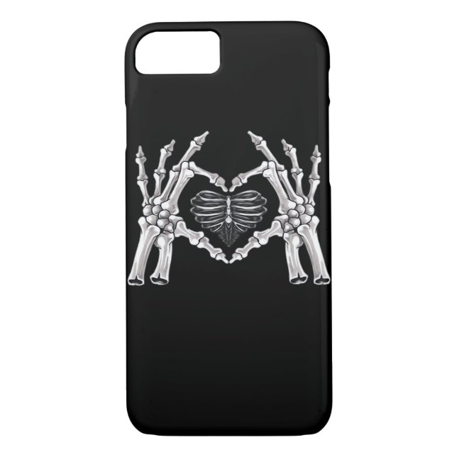 Skeleton Ribs Hand Heart Sign Case-Mate iPhone Case (Back)