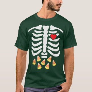 Skeleton Ribs Junk Food Belly Candy Corn  Funny Ha T-Shirt