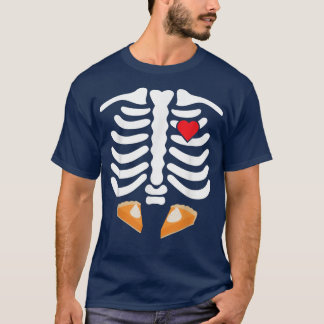 Skeleton Ribs Junk Food Belly Pumpkin Pie Funny H T-Shirt