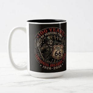 Skeleton Rider Garage Coffee Culture Two-Tone Coffee Mug