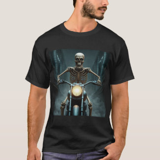 Skeleton Riding A Motorbike T-Shirt