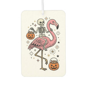 Skeleton Riding Flamingo Halloween Candy Shirt_1 Air Freshener