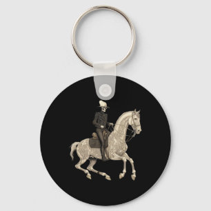 Skeleton Riding Horse Cowboy Horse Lover Halloween Keychain