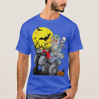 Skeleton Riding Mommy Dinosaur T Rex Halloween Fun T-Shirt
