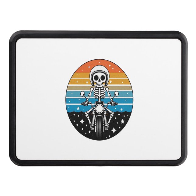 Skeleton Riding Motorcycle Trailer Hitch Cover (Front)