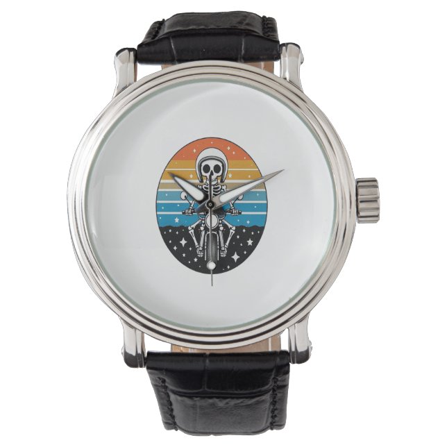 Skeleton Riding Motorcycle Watch (Front)