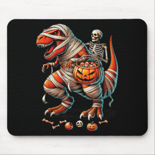 Skeleton Riding Mummy Dinosaur T Rex Kid Boy Funny Mouse Pad