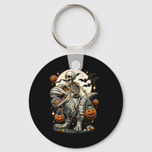 Skeleton Riding Mummy Dinosaur T Rex Kids Boys Men Keychain