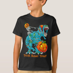 Skeleton Riding Mummy Dinosaur T Rex T-Shirt