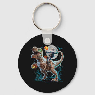 Skeleton Riding Mummy Pumpkin T Rex Dinosaur Funny Keychain