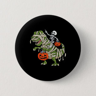 Skeleton Riding Mummy T Rex Halloween Boys Girls K 2 Inch Round Button