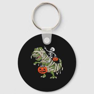 Skeleton Riding Mummy T Rex Halloween Boys Girls K Keychain