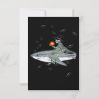 Skeleton Riding Shark - Funny Halloween Shark Gift