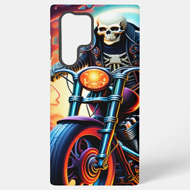 Skeleton Riding through the fire cave Samsung Galaxy S22 Ultra Case (Back)