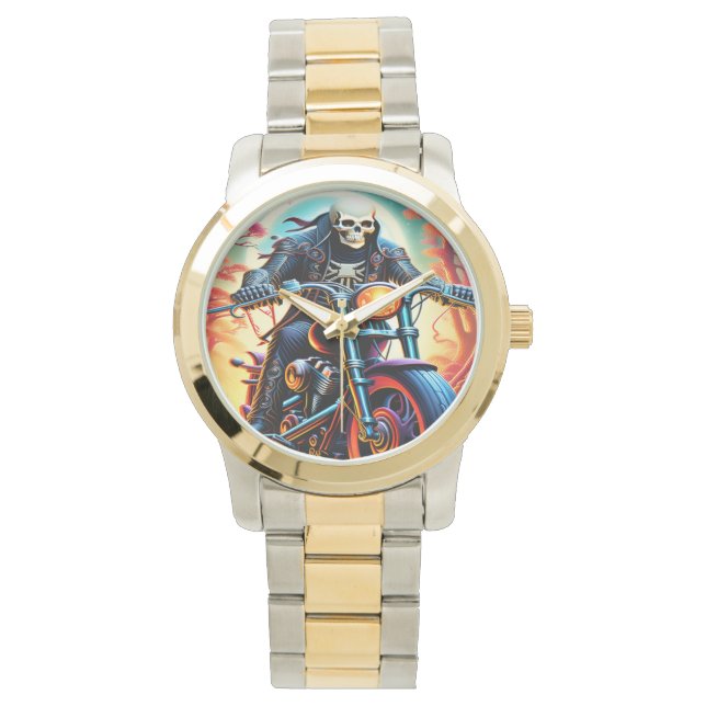 Skeleton Riding through the fire cave Watch (Front)