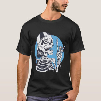 Skeleton rock and roll cartoon vintage T-Shirt