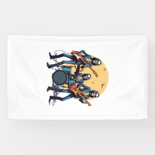 Skeleton Rock Band � Funny Halloween Shirt Banner