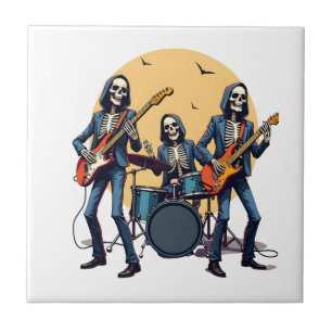Skeleton Rock Band � Funny Halloween Shirt Tile