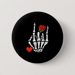 Skeleton Rock Band Punk Rocker Valentines Day Men 2 Inch Round Button