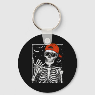Skeleton Rock Hand Halloween Costume Cool Rock Mus Keychain