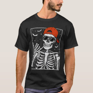 Skeleton Rock Hand Halloween Costume Cool Rock Mus T-Shirt