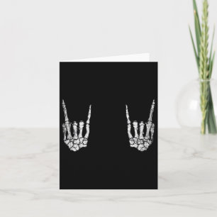 Skeleton Rock Hand Lazy Halloween Costume Cool Bon Card