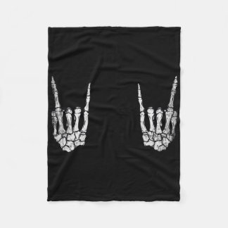 Skeleton Rock Hand Lazy Halloween Costume Cool Bon Fleece Blanket