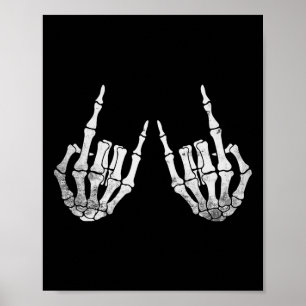 Skeleton Rock Hand Lazy Halloween Costume Cool Bon Poster