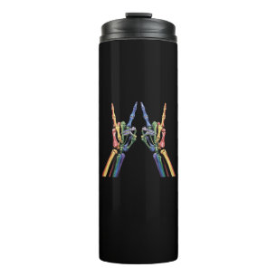 Skeleton Rock Hand LGBTQ Cool Rainbow Flag Gay  Thermal Tumbler