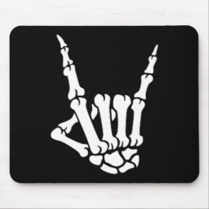 Skeleton Rock Hand Pocket Lazy Halloween Costume C Mouse Pad