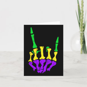 Skeleton Rock Hand Pocket Mardi Gras Bones Music L Card