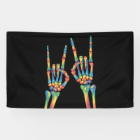 Skeleton Rock Hand Rainbow LGBTQ Gay Lesbian Pride
