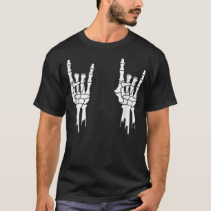 Skeleton, Rock On Hands, Halloween, Men Women Kids T-Shirt