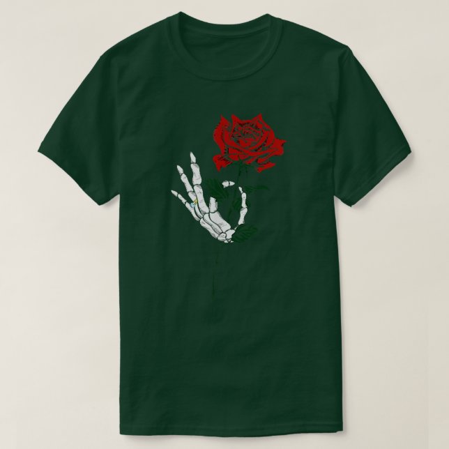 Skeleton Rose Bride Tattoo Design Tee  (Design Front)