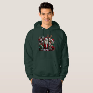 Skeleton Santa Christmas Group Photo – Festive 3D  Hoodie