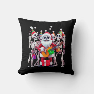 **Skeleton Santa Party – Funny 3D Christmas Skelet Throw Pillow