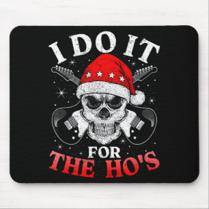 Skeleton Santa Rocker Inappropriate Funny Guitar G Mouse Pad