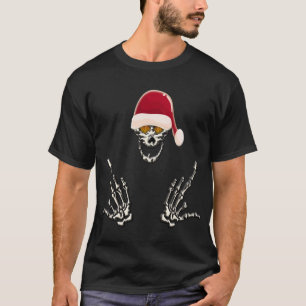 Skeleton Santa With Devil Horns T-Shirt