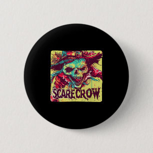 Skeleton Scarecrow Costume For Farmer And Hallowee 2 Inch Round Button
