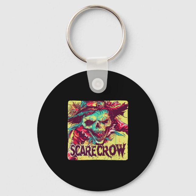 Skeleton Scarecrow Costume For Farmer And Hallowee Keychain (Front)