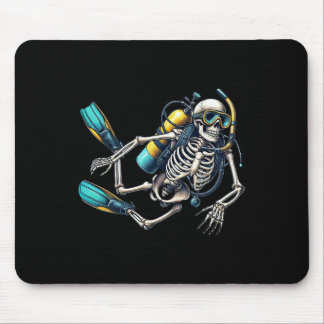 Skeleton Scu Diving Halloween Skeleton Scu Diver  Mouse Pad