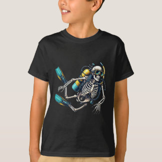 Skeleton Scu Diving Halloween Skeleton Scu Diver  T-Shirt