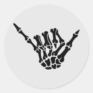 Skeleton Shaka Hand Halloween Sticker