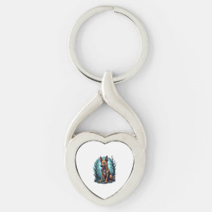 Skeleton Shepherd Dog Keychain