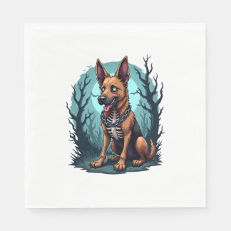 Skeleton Shepherd Dog Napkin