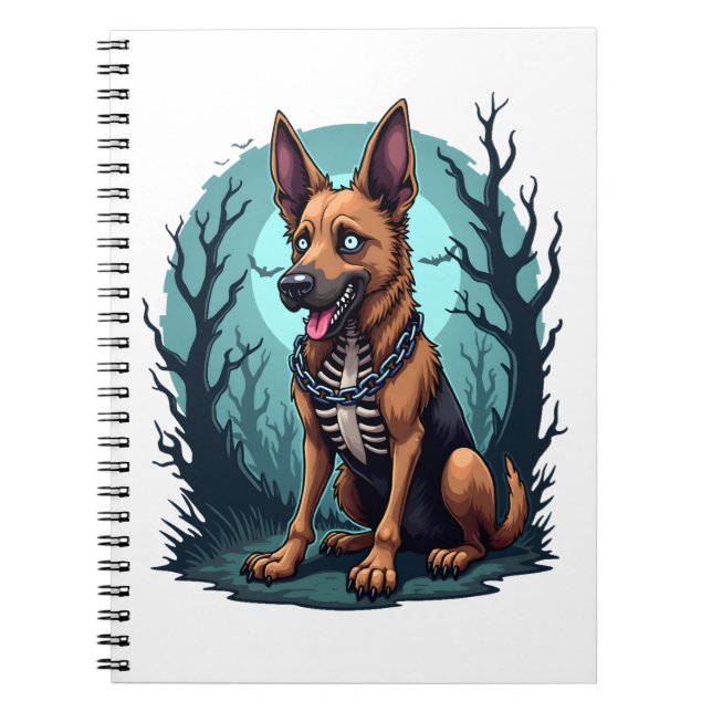 Skeleton Shepherd Dog Notebook (Front)
