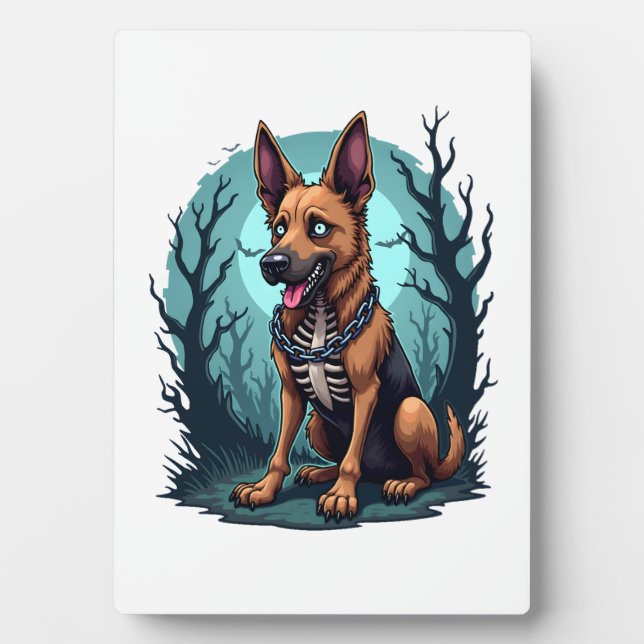 Skeleton Shepherd Dog Plaque (Front)