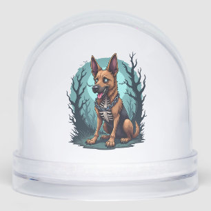 Skeleton Shepherd Dog Snowglobe