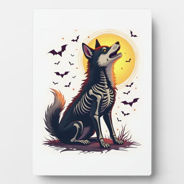 Skeleton Shiba Scream Plaque (Front)